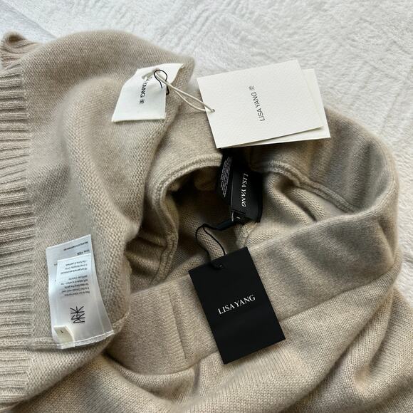 Lisa Yang Winnie Shorts Barbara Bralette Crop Size 1 S / M Sand Cashmere Sweater - Picture 3 of 16